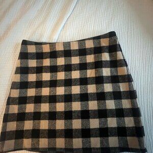 Black and Tan Buffalo Print Mini Pencil Skirt Size 8
